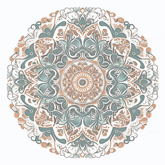 Circle decoration pattern in arnuvo style. White background.