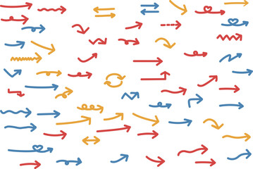 black hand drawn arrow set.Collection of hand drawn isolated arrows.doodle arrows..