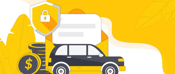 Buy insurance for car flat character vector concept operation hand drawn illustration
