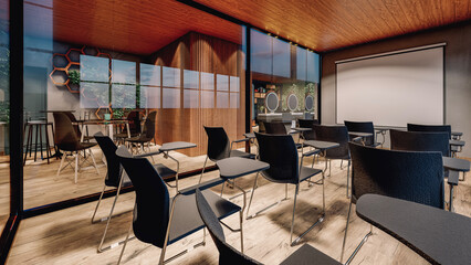 
Interior design of a beauty salon.