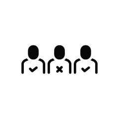 Black solid icon for selections 