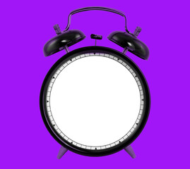 Blank clock mockup on purple background