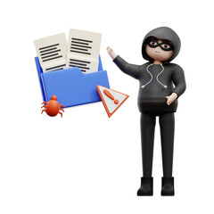 3D Cybercrime hacking folders