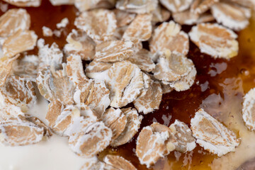 natural white milk yogurt with the addition of fig jam