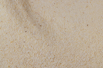 Scattered semolina on the kitchen table