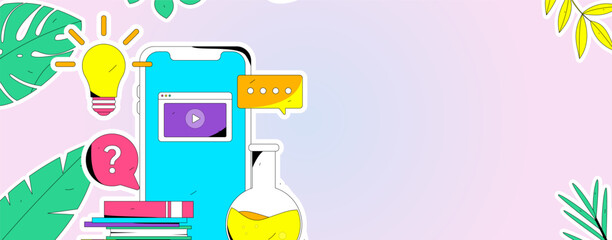 Education learning people flat vector concept hand drawn illustration
