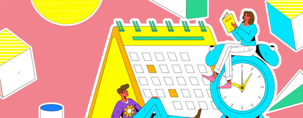 Education learning people flat vector concept hand drawn illustration
