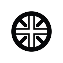 Black solid icon for uk british 