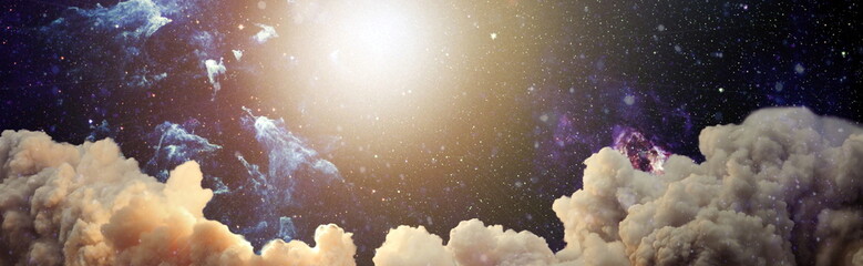 Night sky with clouds and stars.Fantasy in high resolution ideal for wallpaper. Elements of this image furnished by NASA