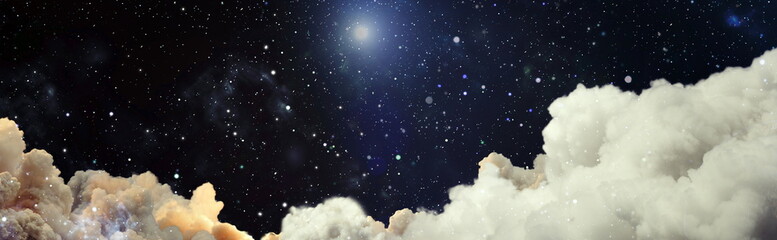 Obraz na płótnie Canvas Night sky with clouds and stars.Fantasy in high resolution ideal for wallpaper. Elements of this image furnished by NASA