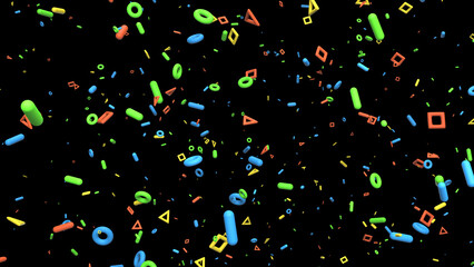 Particle plastic gaming icon on black background