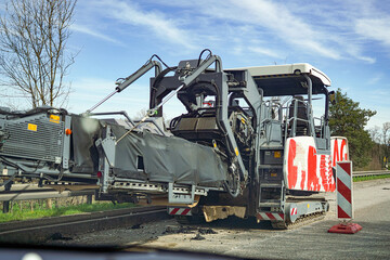 Fototapeta na wymiar Special equipment for repair on road works.