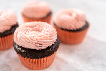 Chocolate strawberry cupcakes