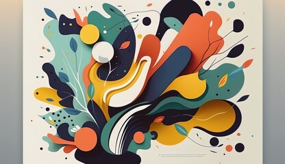 Fototapeta premium Minimalist design poster abstract geometric pattern background