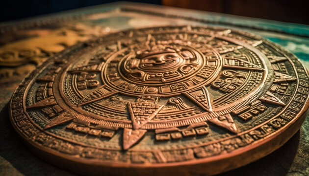 Ancient coin symbolizes wealth and prosperity generated by AI