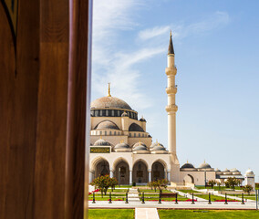 Sharjah, UAE - Shot of the largest Sharjah mosque. Religion