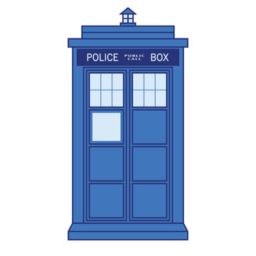Traditional British police box design vector isolated illustration