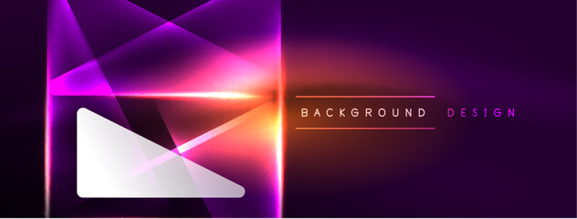 Neon lights hacking geometric background, virtual reality or artificial intelligence concept, cyberpunk geometric template for wallpaper, banner, presentation, background