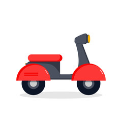 Online shopping, Food delivery. Icons to express, delivery Home. Red scooter delivery