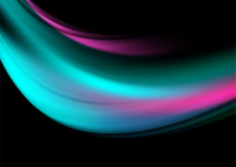 Vibrant blue purple blurred smooth waves abstract background. Vector design