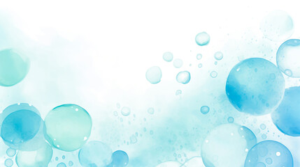 カラフルな泡の水彩画背景　Generative AI