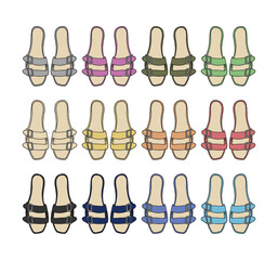 サンダルのイラストセット