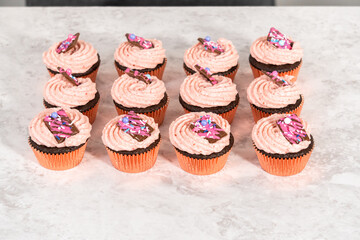 Chocolate strawberry cupcakes