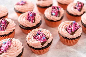 Chocolate strawberry cupcakes