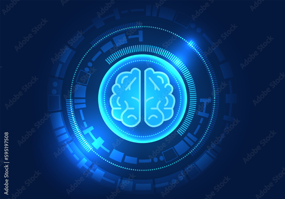 Poster background technology brain inside technology circle the working brain in the system of artificial i