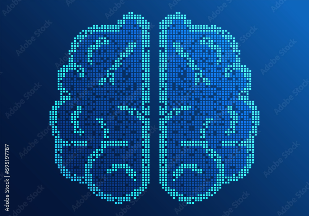 Poster background technology artificial intelligence brain that serves to command and learn information fro