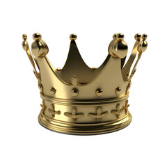 3d art of crown. Crown in fantasy theme. Crown isolated on white background. Generative AI.