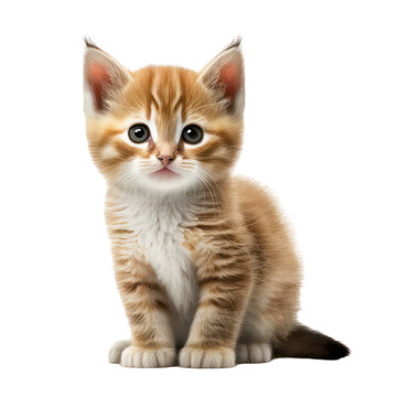 Kitten. Kitten portrait isolated on white background. Kitten portrait. Generative AI.