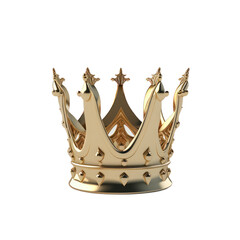 3d art of crown. Crown in fantasy theme. Crown isolated on white background. Generative AI.