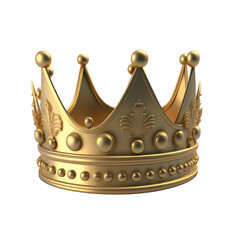3d art of crown. Crown in fantasy theme. Crown isolated on white background. Generative AI.