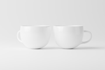 Ceramic Mug Cup For Coffee Tea White Blank 3D Rendering Mockup