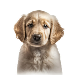 Golden retriever. Golden retriever puppy isolated on white background. Cute puppy. Generative AI.