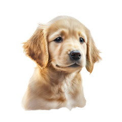 Golden retriever. Golden retriever puppy isolated on white background. Cute puppy. Generative AI.