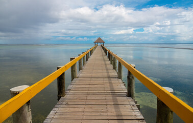 Stunning long jetty, Maui Bay Park, Viti Levu, Fiji