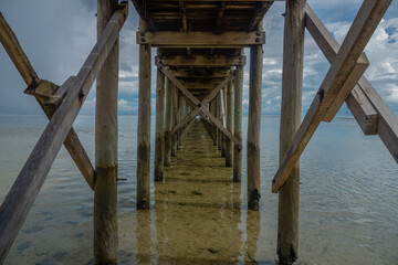 Stunning long jetty, Maui Bay Park, Viti Levu, Fiji