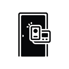 Fototapeta premium Black solid icon for pass 