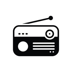 Black solid icon for radio 