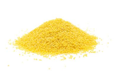 pile of millet isolated on white