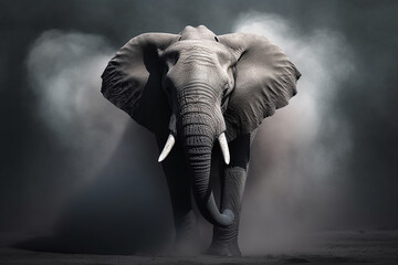 Fototapeta na wymiar Ein Moment der Freiheit: Ein Elefant, das in der Wildnis frei umherläuft