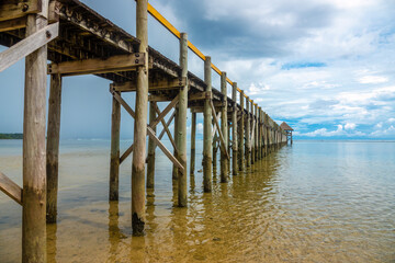 Stunning long jetty, Maui Bay Park, Viti Levu, Fiji