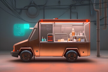 ai-generated illustration of a food truck or ice cream truck