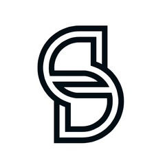 Letter S monogram logo signature icon. Abstract alphabet initial lettering sign. Modern deco design, web, tech style uppercase character. Geometric intertwined lines typography.