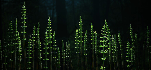 green shoots graphics concept nature horsetail in the forest