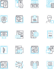 Rapid prototyping linear icons set. Innovation, Efficiency, Speed, Adaptation, Agility, Flexibility, Iteration line vector and concept signs. Invention,Experimentation,Development outline