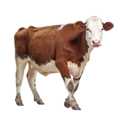Poster Im Rahmen Hereford cow isolated on white background © purich