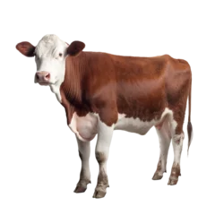 Foto op Canvas Hereford cow isolated on white background © purich